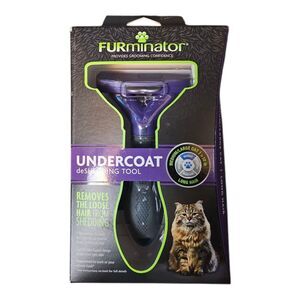 FURminator Undercoat Deshedding Tool for Medium-to-Large Cats Purple